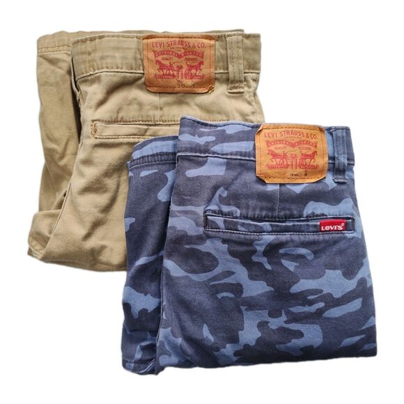 Levi's boy's shorts, youth 16 regular, 28 x 19, 1 khaki, 1 camo - Picture 1 of 13